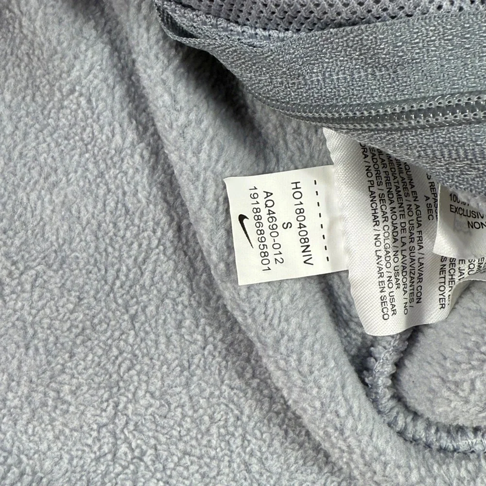 Nike Dri-FIT Fleece Pullover Tunic Top Funnel Neck Gray Women's Small‎